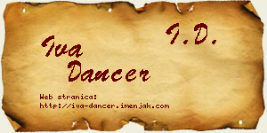 Iva Dancer vizit kartica